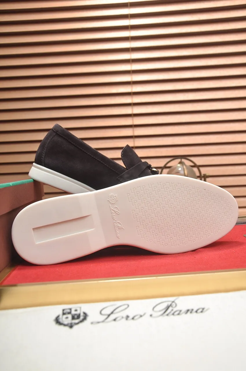 Men's shoes 💰400💶[𝐥𝐨𝐫𝐨 𝐏𝐢𝐚𝐧𝐚] [Couple model] High-end quality, affordable price, LP classic loafers, Italian treasure brand, the only brand that can match Hermès! Only after wearing it do we know that we can’t live up to our feet. Women’s code: 35-40 (customized sizes 34, 41, 42 are non-returnable) Men’s code: 38-44 (customized 45, 46, 47, 48 are non-refundable) Fabric: Customized imported cashmere Lining: Customized imported fetal cowhide Foot: Imported benzene-dyed calfskin Outsole: Exclusive original glass rubber outsole